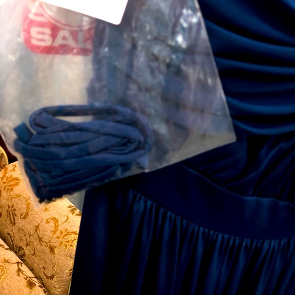 Dessy Estate Blue Strapless Maxi Bridesmaids Dress - Picture 9 of 11